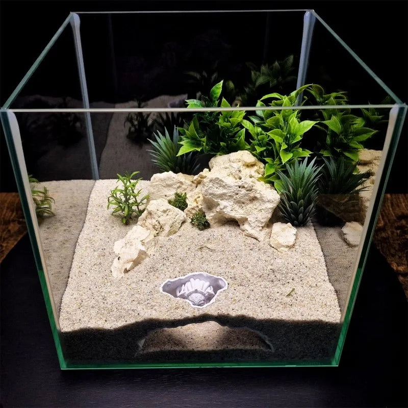 Aquarium Medusa Cave Decor - Gorgon Snake Hair Themed Shrimp Hiding House & Breeding Observation Ornament