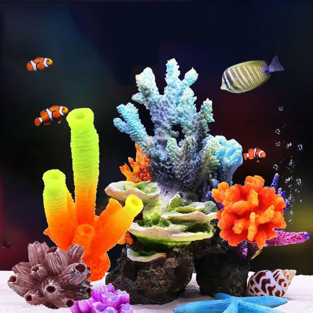 Colorful 1PC Lifelike Artificial Simulation Underwater Sea Coral Coral Reef Aquatic Ornament Aquarium Plants