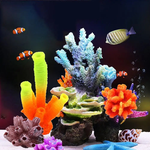 Colorful 1PC Lifelike Artificial Simulation Underwater Sea Coral Coral Reef Aquatic Ornament Aquarium Plants